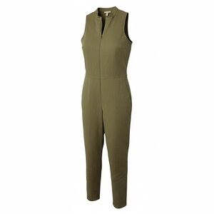Eileen Fisher Cotton Hemp Stretch Jumpsuit in the color Olive